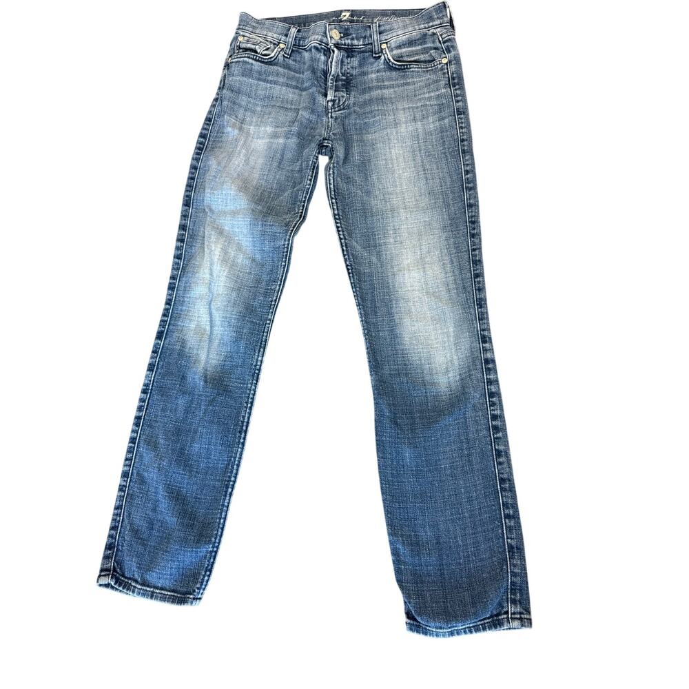 7 For All Mankind Josefina Skinny Boyfriend Medium Denim Jeans Women size 26
